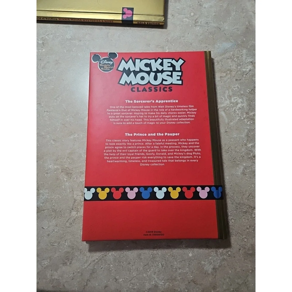 Mickey Mouse Book Classic Disney Wonderful World Reading-Gold Edition-Brand New-